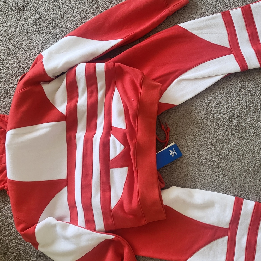 Adidas Red and White Tracksuit
